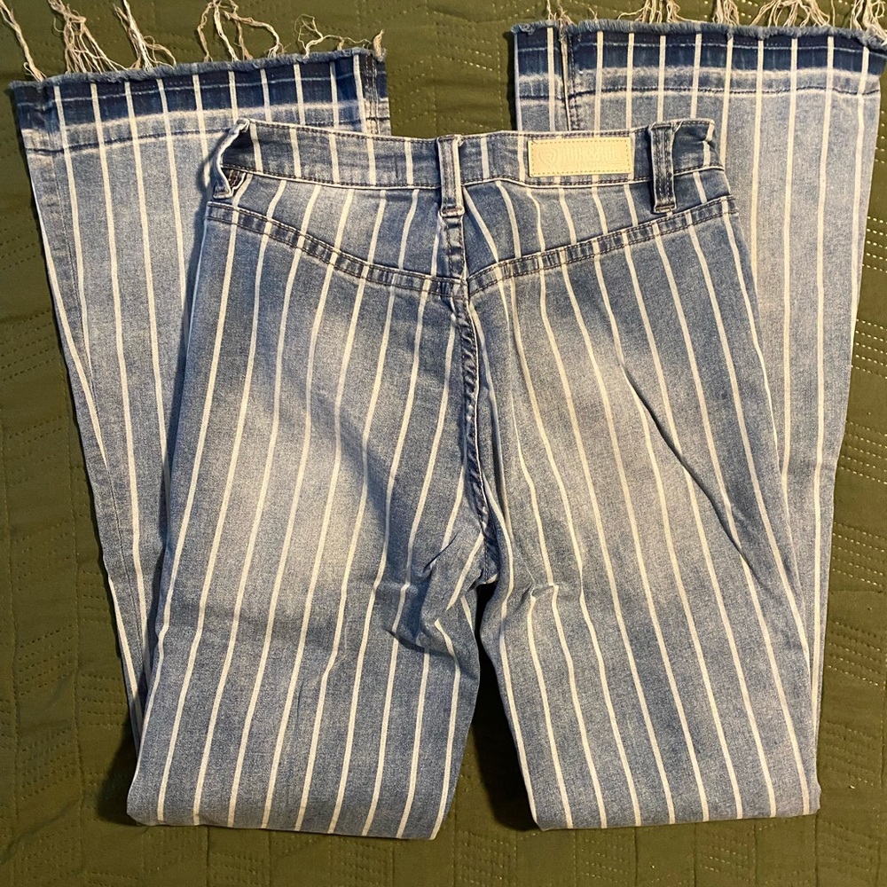 Bareback striped jeans